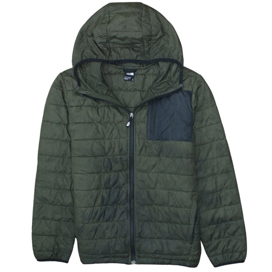 The North Face Boys Green XL Hooded Puffer Jacket Lightweight Winter Coat