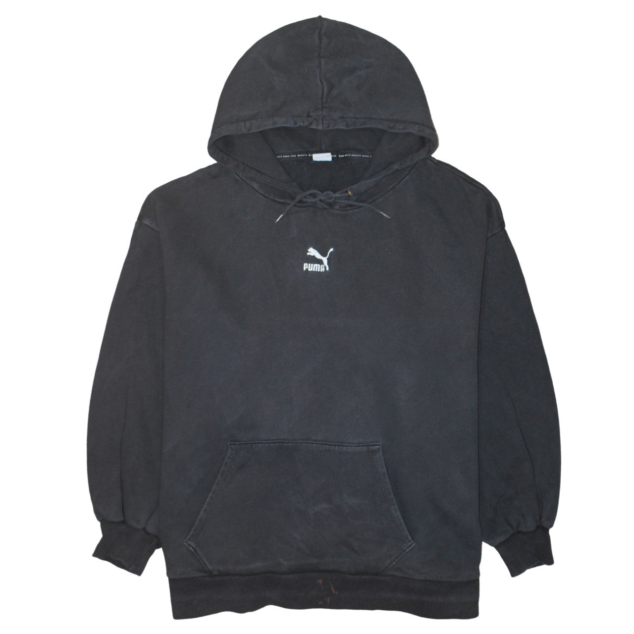 Puma Women Black XL Pullover Hoodie Sweatshirt Casual Cotton Blend