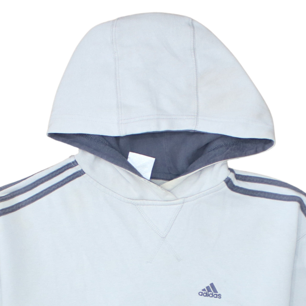 Adidas Mens White Pullover 3/4 Sleeve Hoodie Size L Sports Fleece