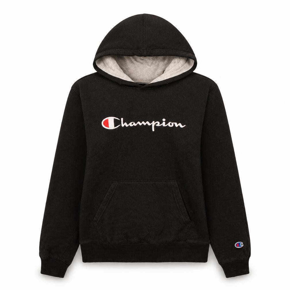 Champion Womens Black XL Pullover Hoodie with Logo Embroidery