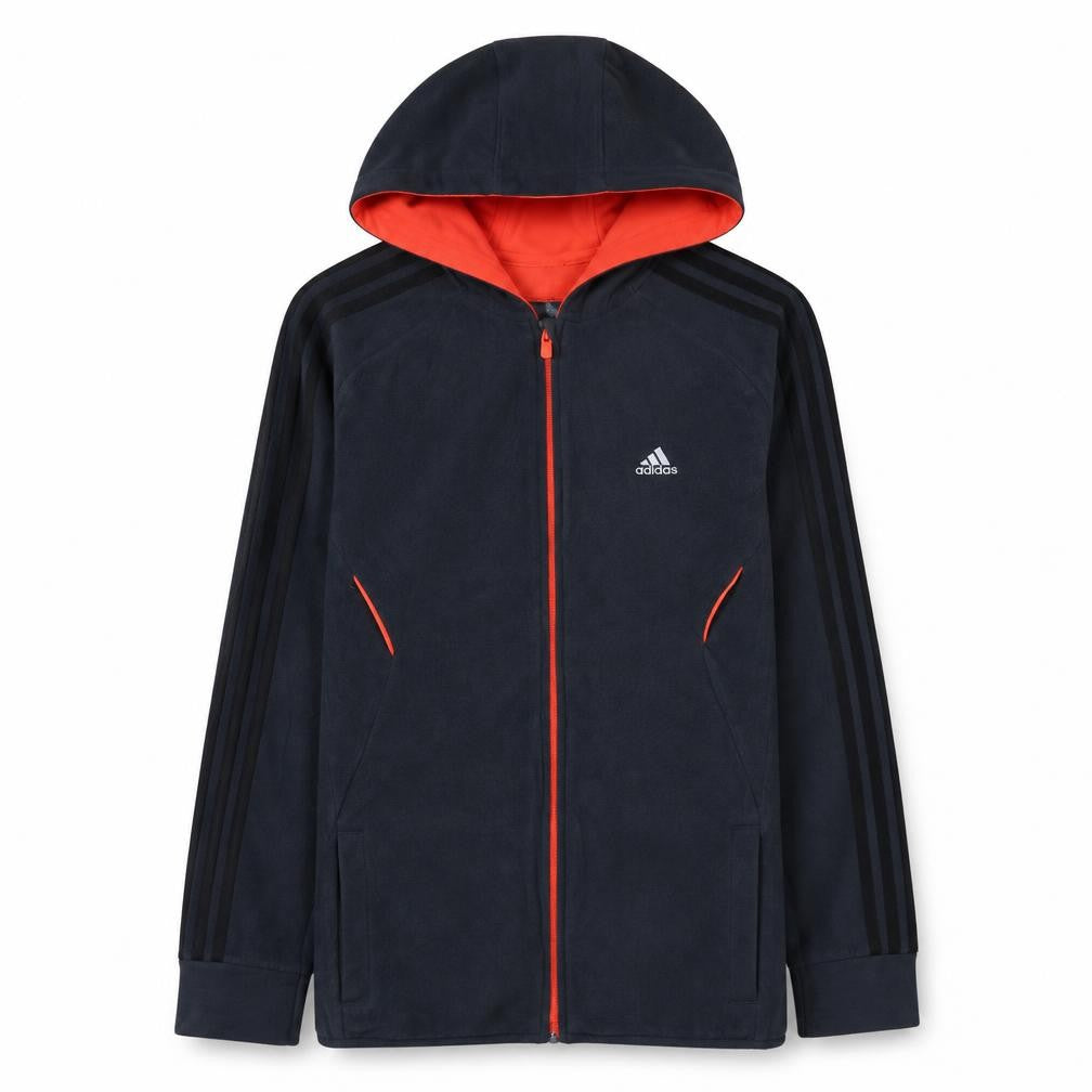 Adidas Boys Black Full Zip Hoodie Jacket Size 14-15 Years