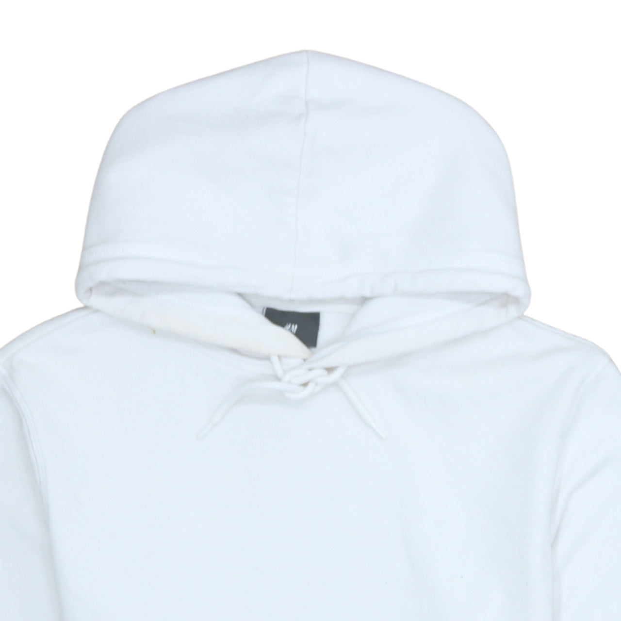 H&M Men's White Relaxed Fit Pullover Hoodie M