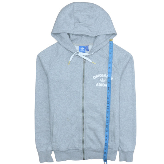 Adidas Originals Women's Grey Full Zip Hoodie UK 12