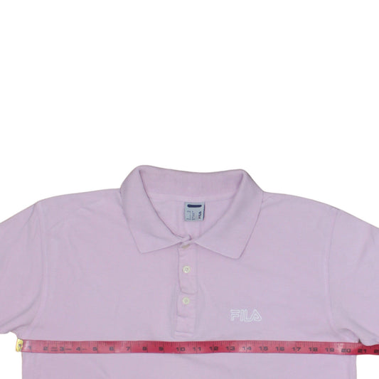 FILA Mens Pink Polo Shirt Size S Short Sleeve Cotton Logo
