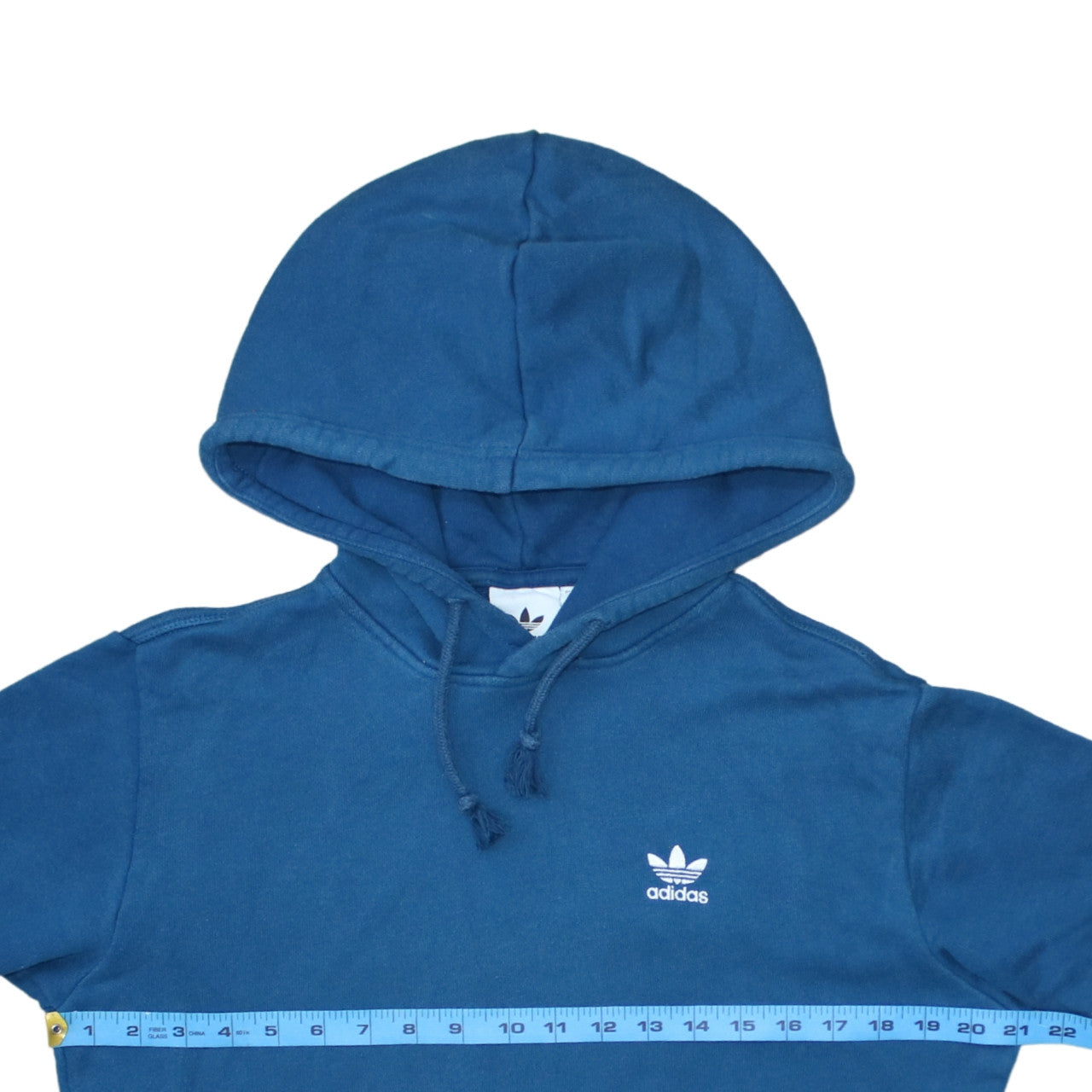 Adidas Mens Blue Pullover Hoodie S Cotton Blend Casual Sweatshirt