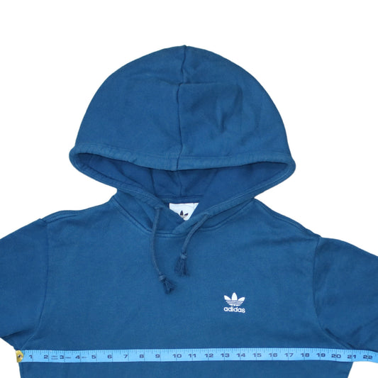 Adidas Mens Blue Pullover Hoodie S Cotton Blend Casual Sweatshirt