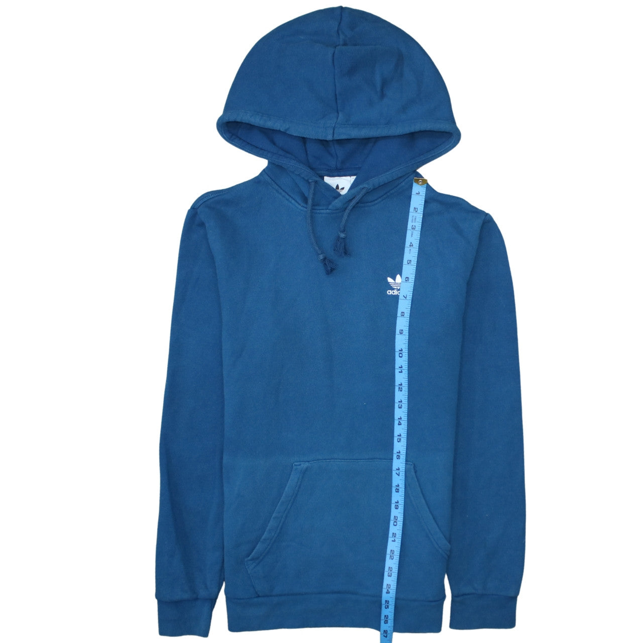 Adidas Mens Blue Pullover Hoodie S Cotton Blend Casual Sweatshirt