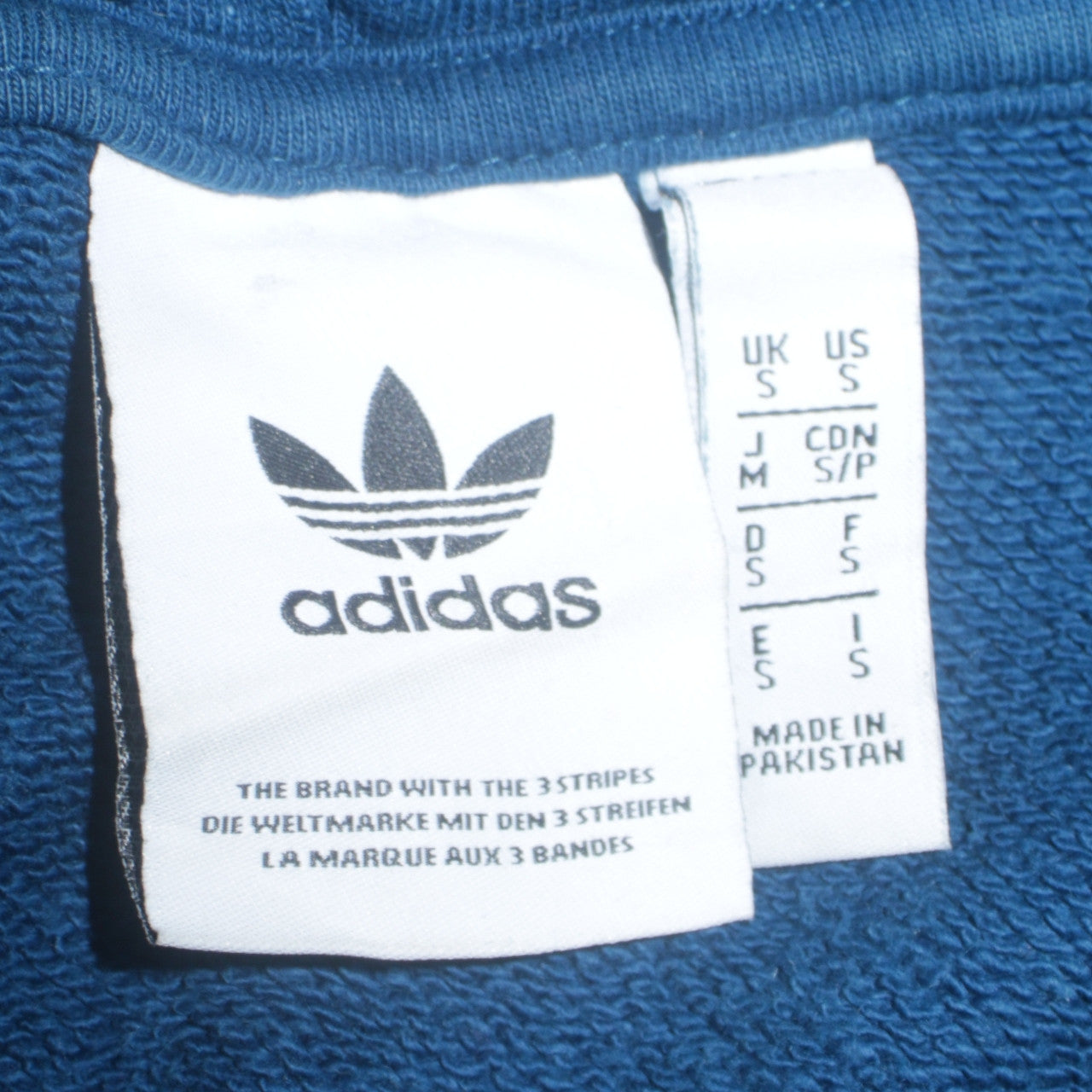 Adidas Mens Blue Pullover Hoodie S Cotton Blend Casual Sweatshirt