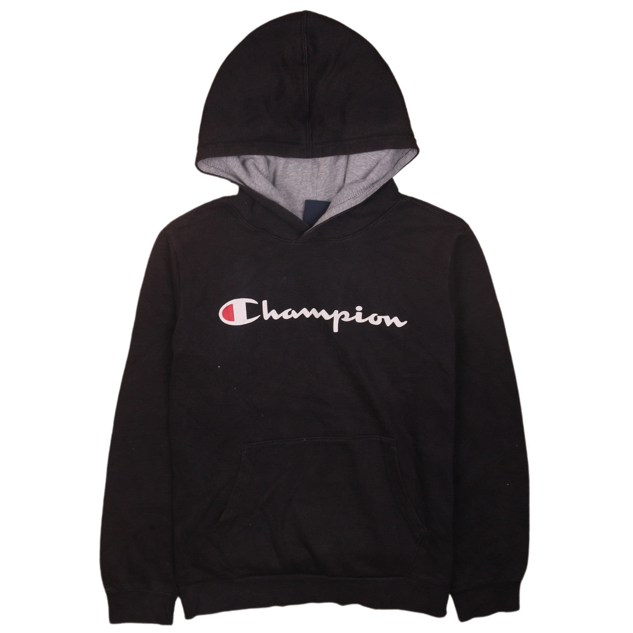 Champion Boys Black Hoodie Size 11-12 Years Pullover Fleece Hooded Sweatshirt