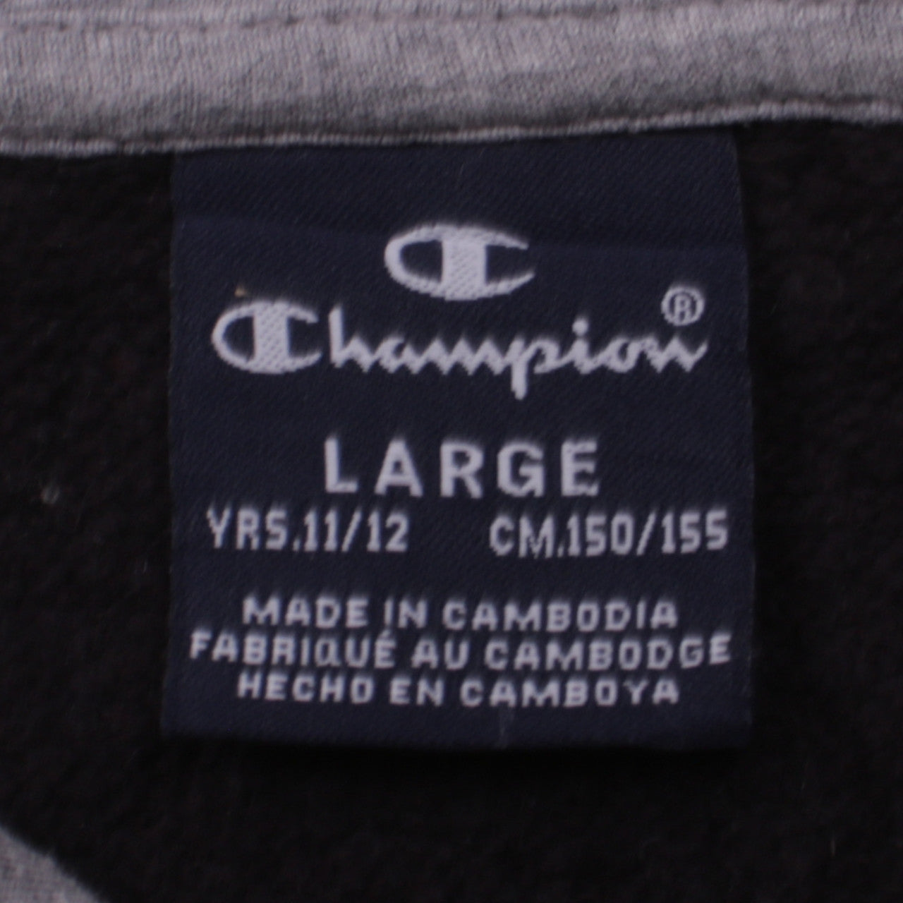Champion Boys Black Hoodie Size 11-12 Years Pullover Fleece Hooded Sweatshirt