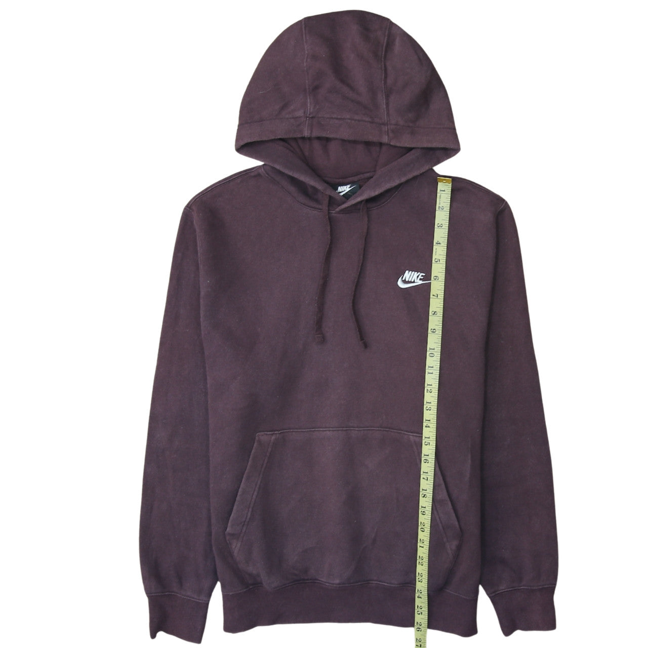 Nike Men’s Brown Pullover Hoodie Size S Logo Fleece Sweatshirt