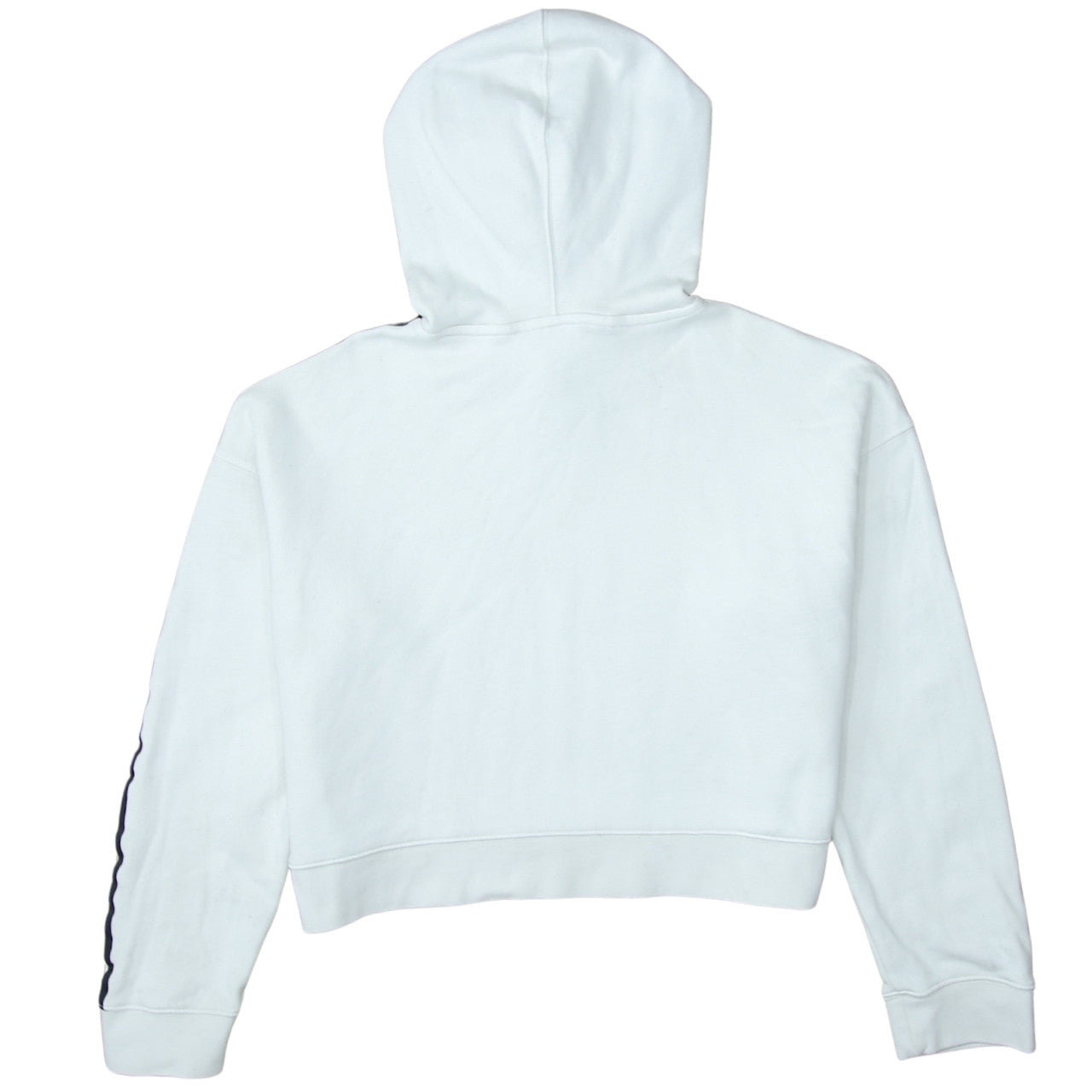 Adidas Women White Cropped Hoodie Size S Hooded Pullover