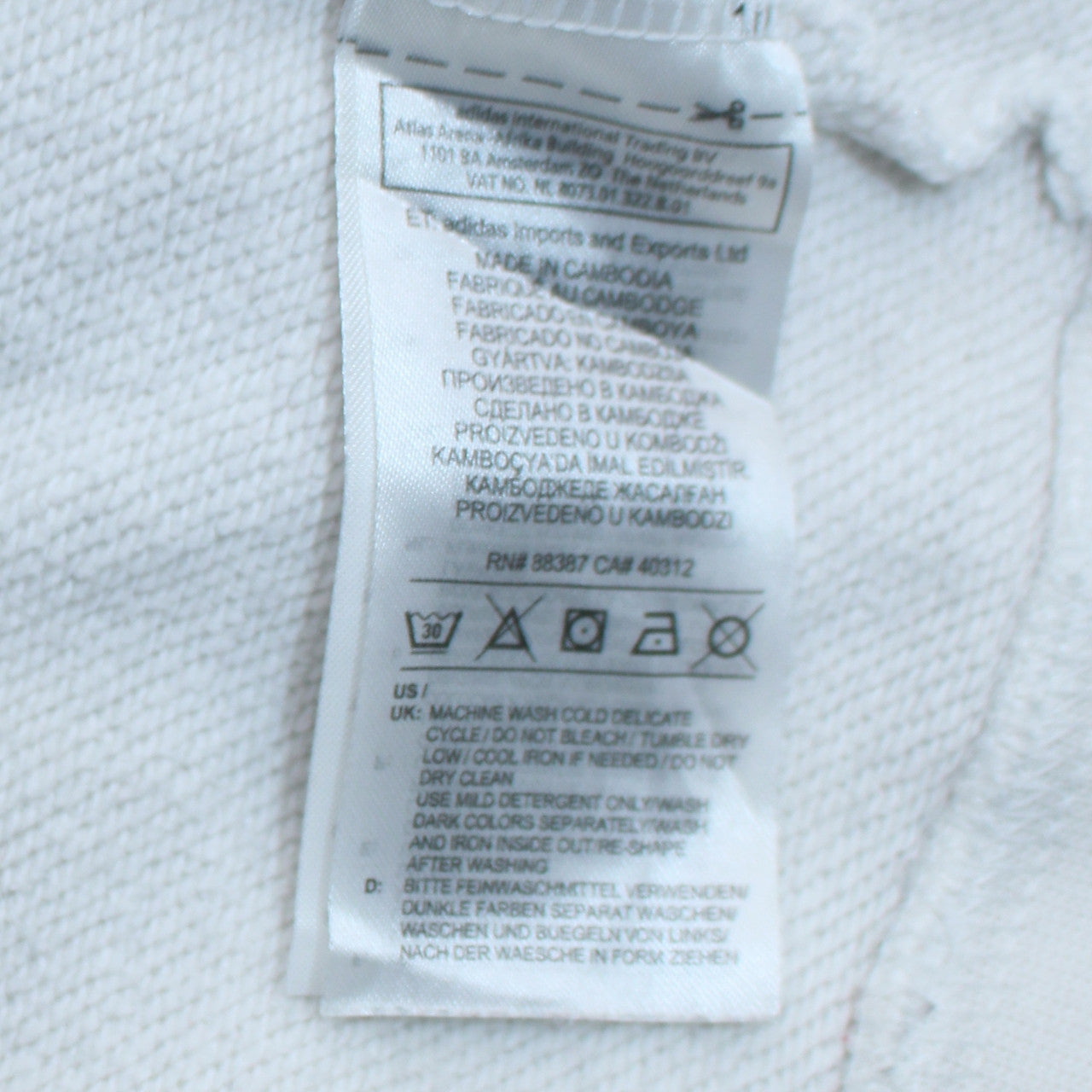 Adidas Women White Cropped Hoodie Size S Hooded Pullover