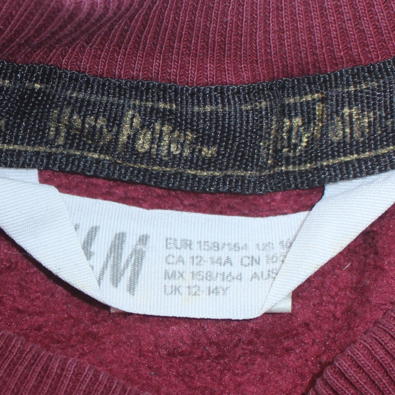 H&M Boys Red Harry Potter Hogwarts Fleece Sweatshirt 14 Years Pullover