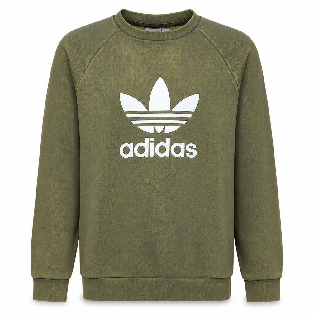 Adidas Men's Green Trefoil Logo Crew Neck Sweatshirt XS