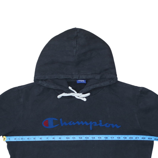 Champion Men's Black Medium Pullover Hoodie with Logo Front