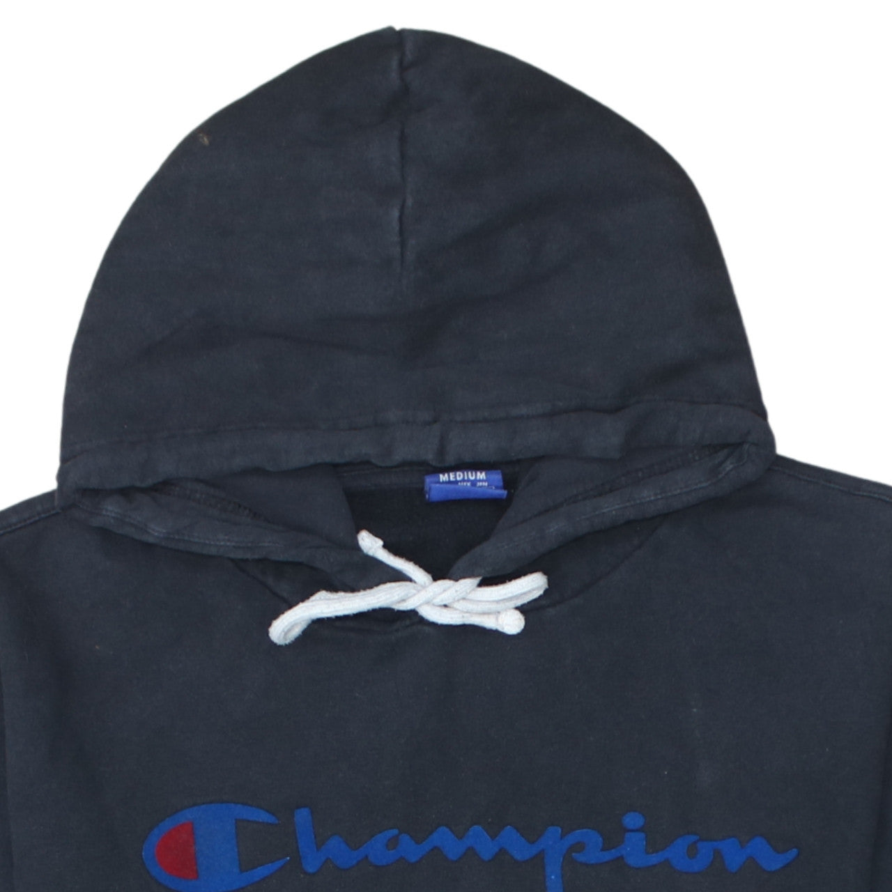 Champion Men's Black Medium Pullover Hoodie with Logo Front
