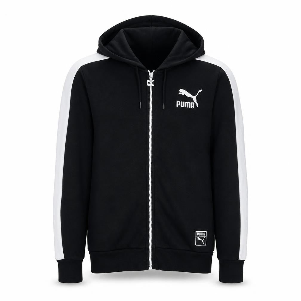 Puma Men’s Black Full Zip Hoodie Size S Sports Jersey Sweatshirt