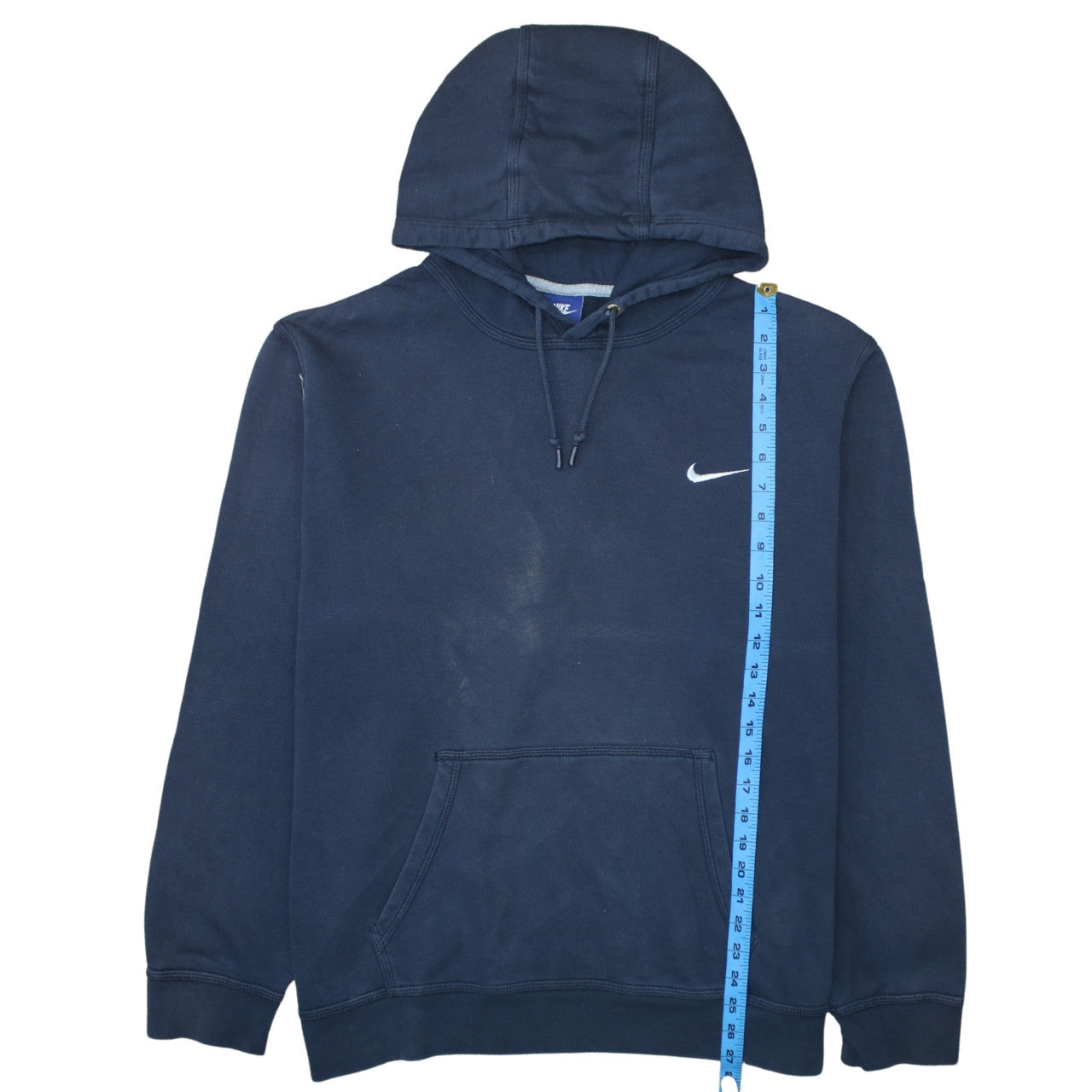 Nike Mens Blue Pullover Hoodie 2XL Embroidered Swoosh Fleece