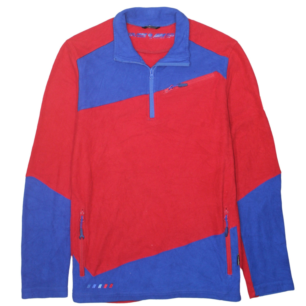 Engelbert Strauss Men's Red Blue Fleece 1/4 Zip Sweatshirt M