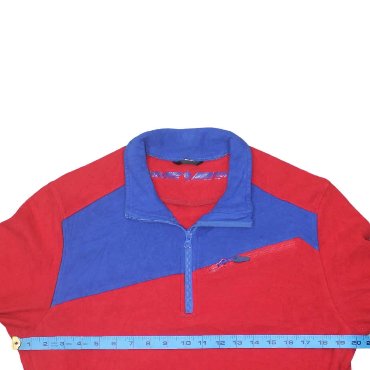 Engelbert Strauss Men's Red Blue Fleece 1/4 Zip Sweatshirt M