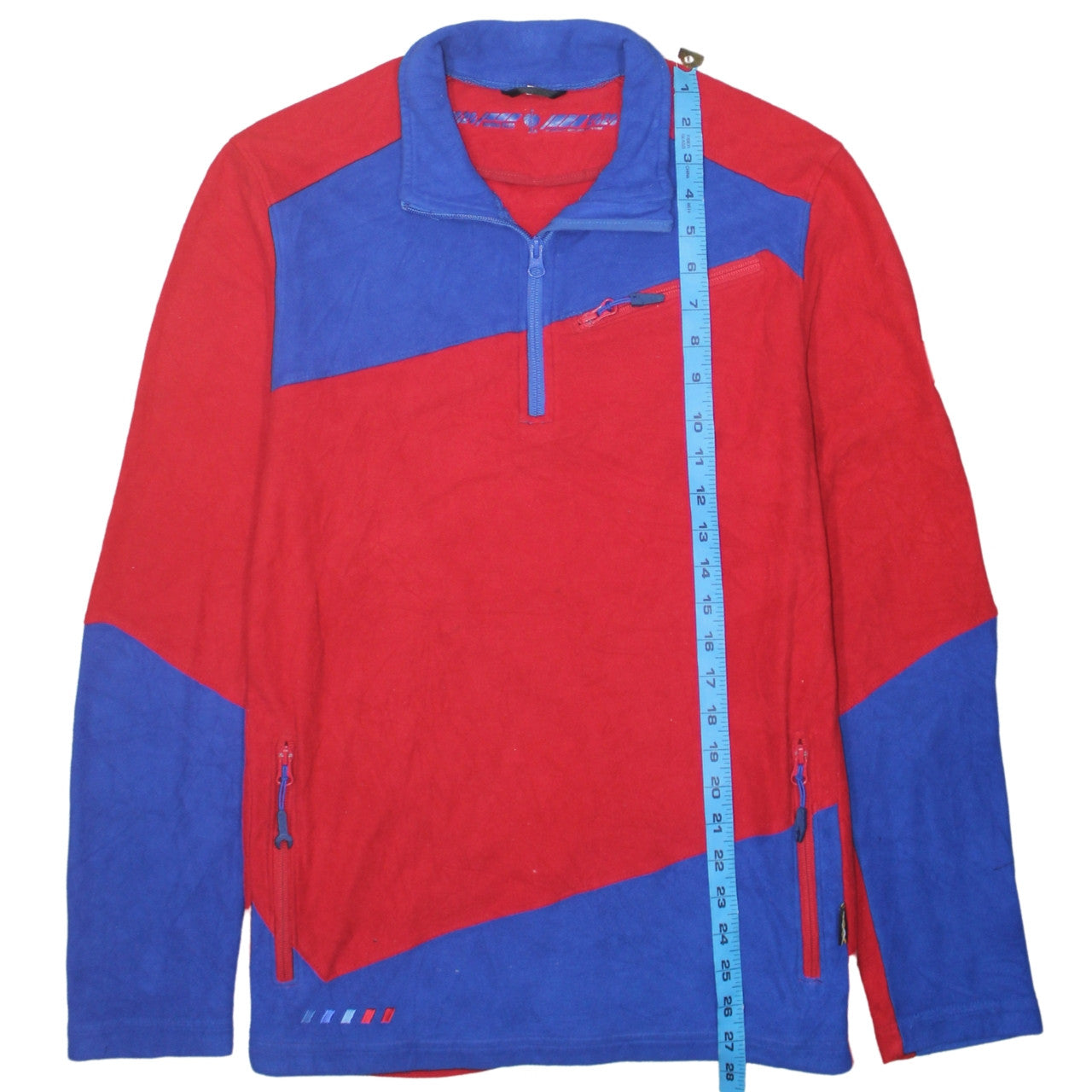 Engelbert Strauss Men's Red Blue Fleece 1/4 Zip Sweatshirt M