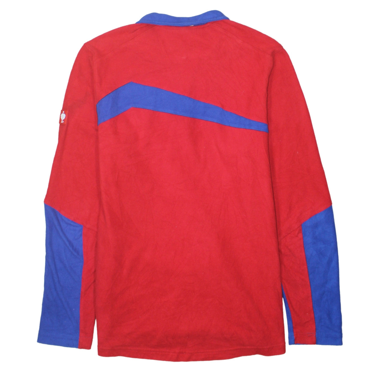 Engelbert Strauss Men's Red Blue Fleece 1/4 Zip Sweatshirt M