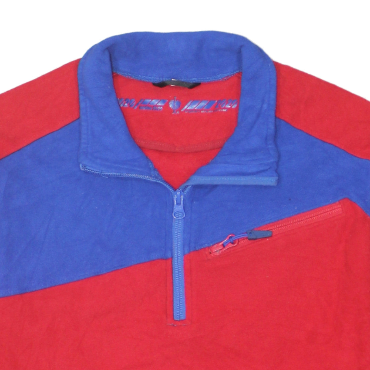 Engelbert Strauss Men's Red Blue Fleece 1/4 Zip Sweatshirt M