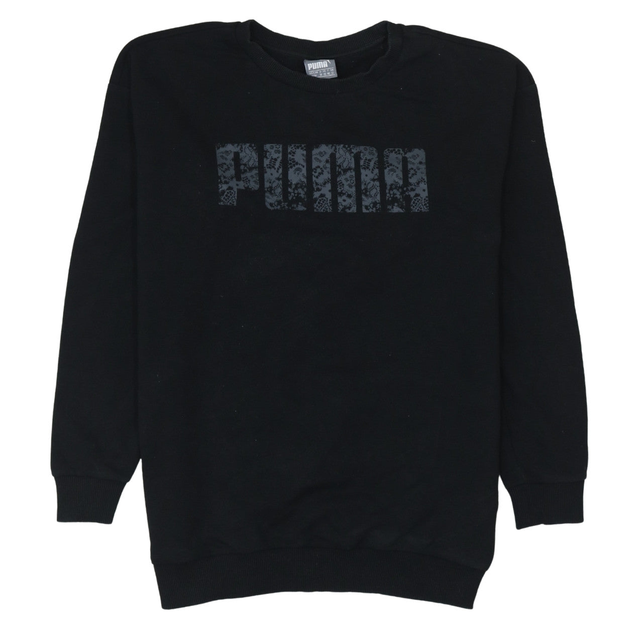 Puma Womens Black Size 12 Crew Neck Pullover Sweatshirt