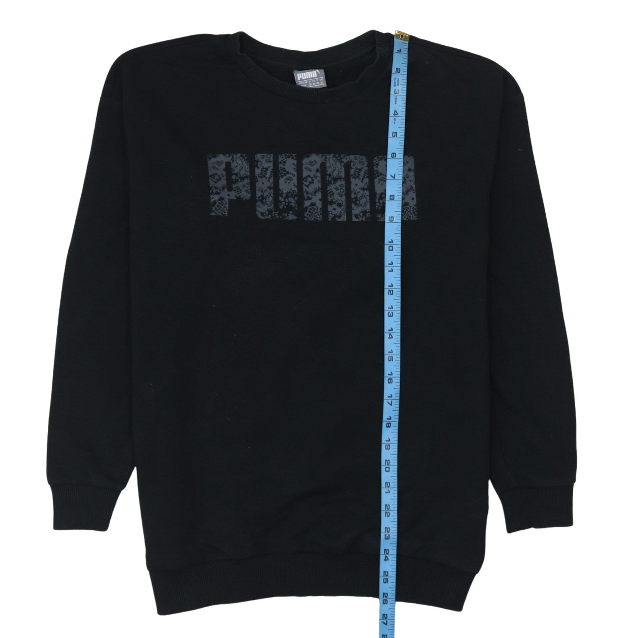 Puma Womens Black Size 12 Crew Neck Pullover Sweatshirt