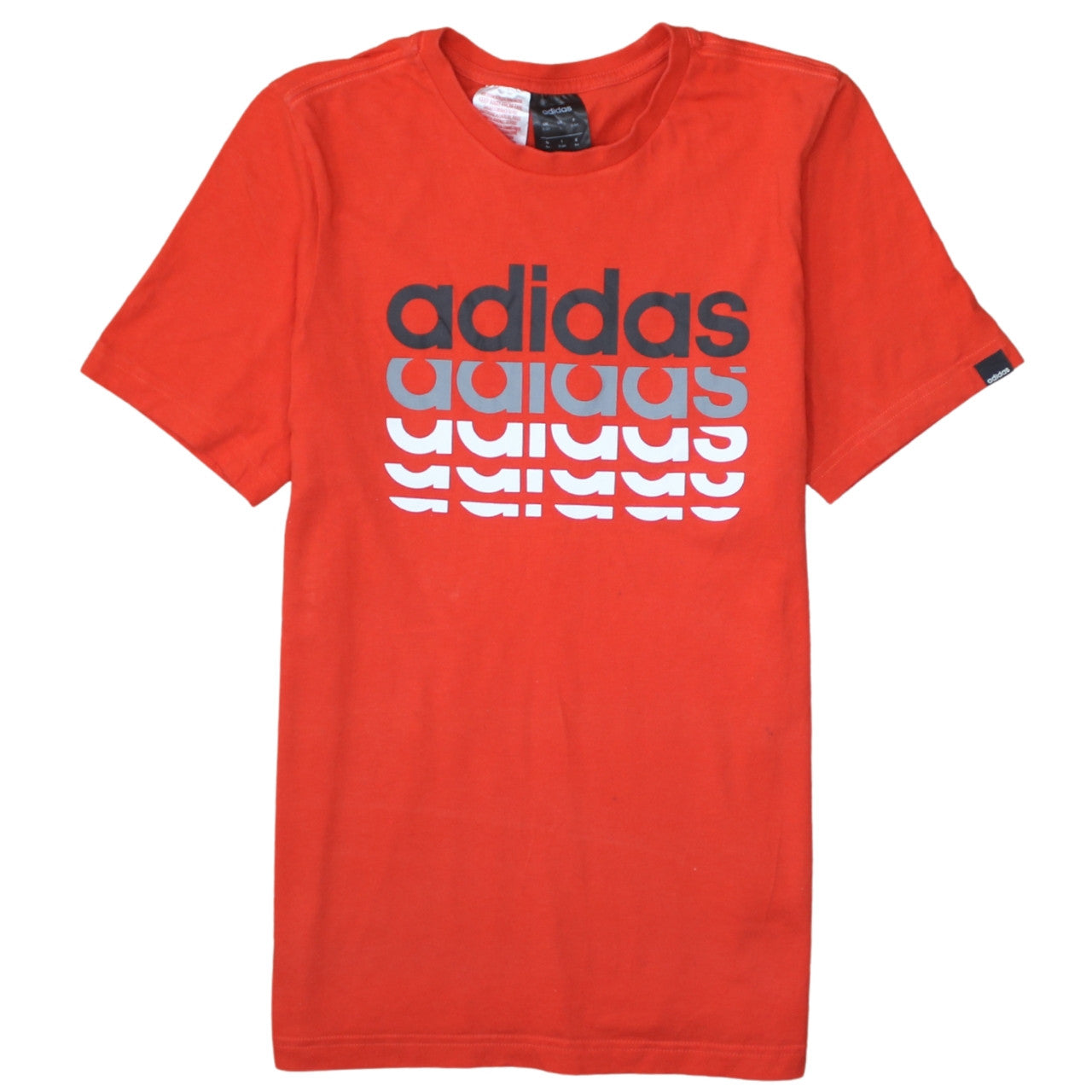 Adidas Boys Red 13-14 Years Logo Graphic Cotton T-Shirt