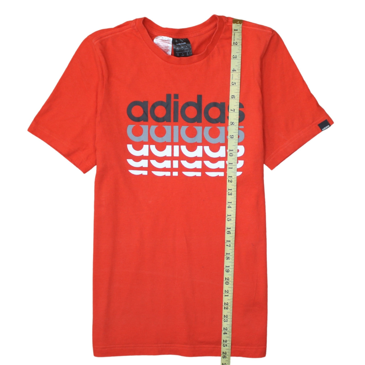 Adidas Boys Red 13-14 Years Logo Graphic Cotton T-Shirt