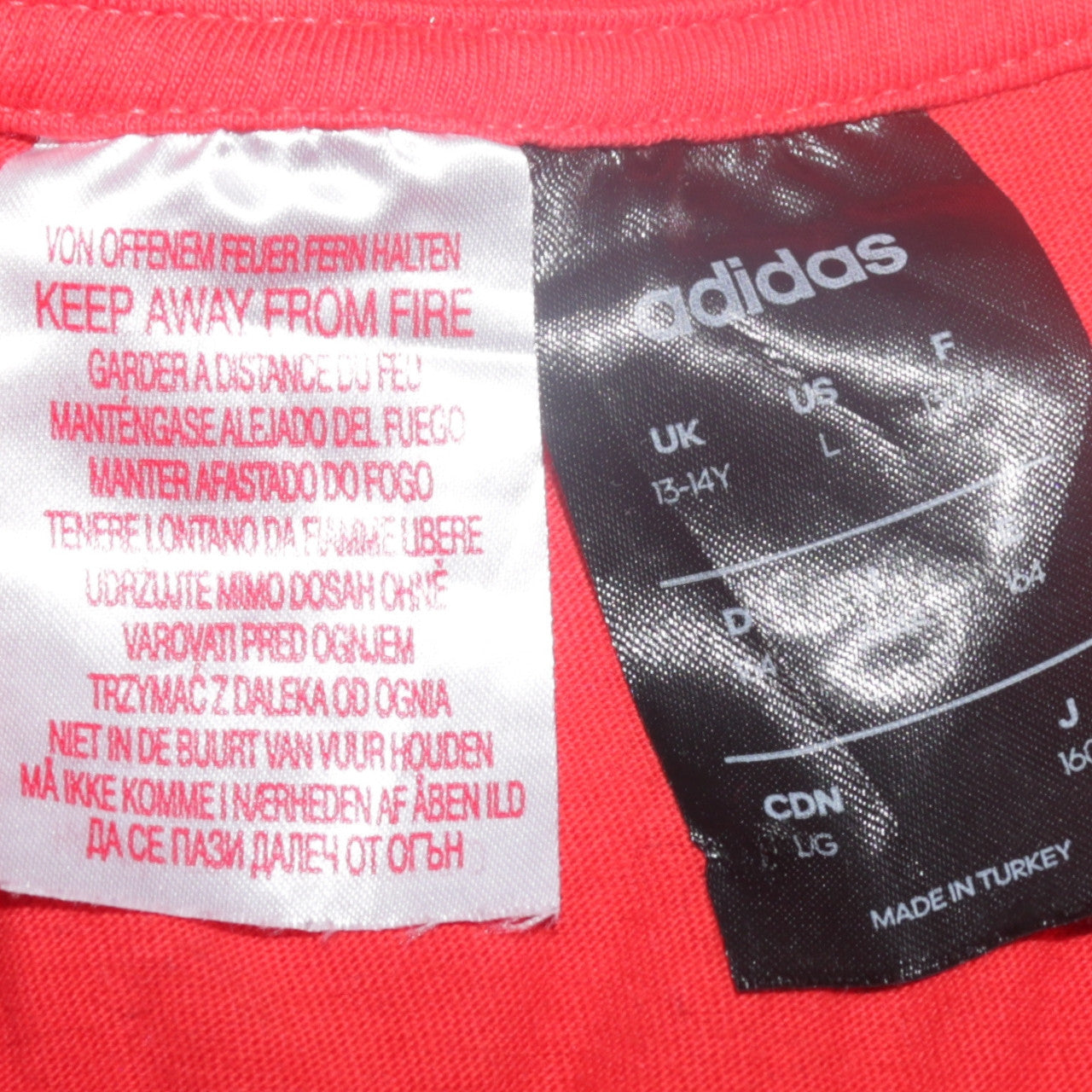 Adidas Boys Red 13-14 Years Logo Graphic Cotton T-Shirt