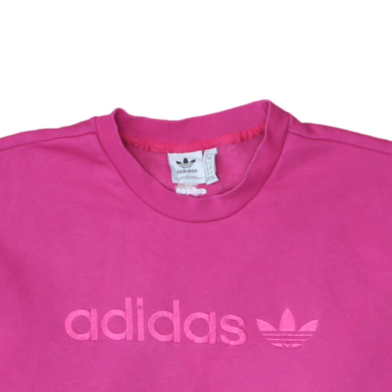 Adidas Women Pink Crew Neck Pullover Sweatshirt Size 12 Logo Casual