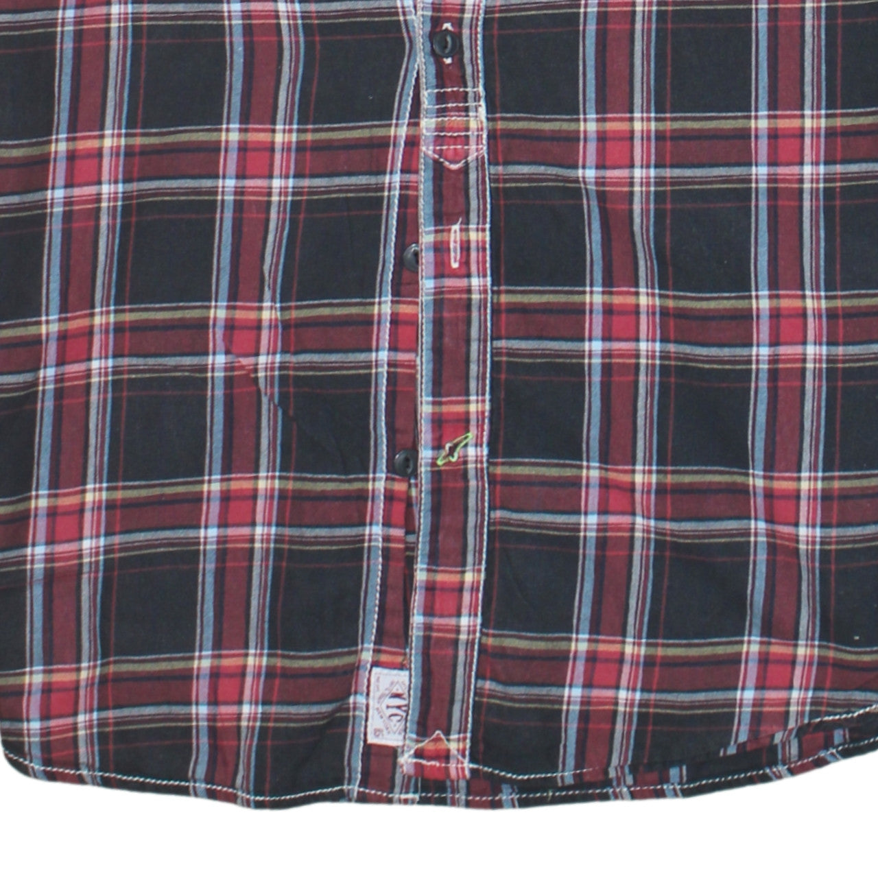 Tommy Hilfiger Men's Red Plaid Long Sleeve Cotton Button-Up Shirt Size L