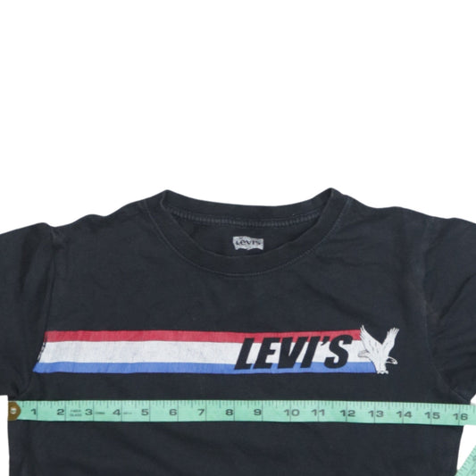 Levi's Boys Black 12-13 Years Logo Graphic Cotton T-Shirt