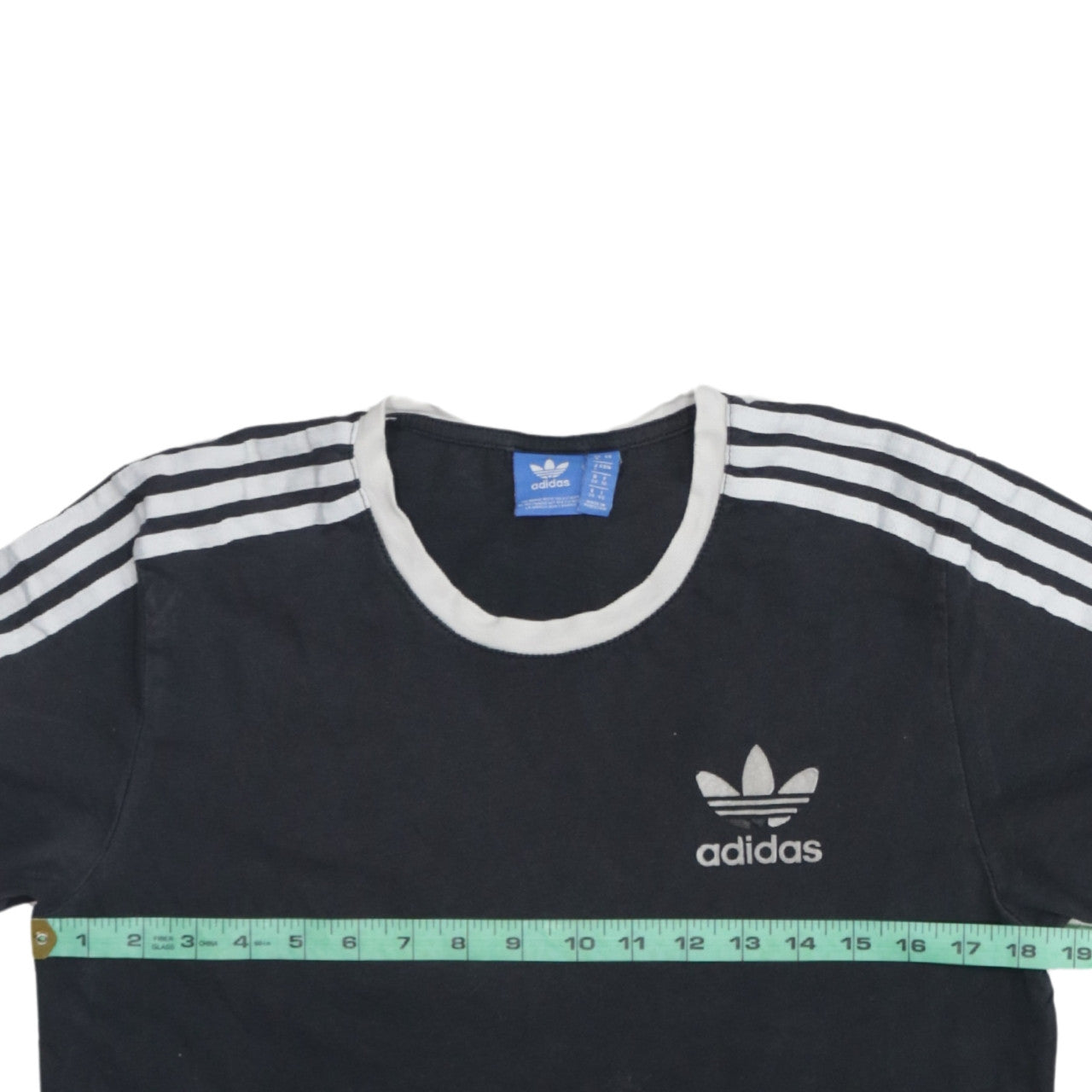 Adidas Women's Black Ringer Short Sleeve Cotton T-Shirt Size 8