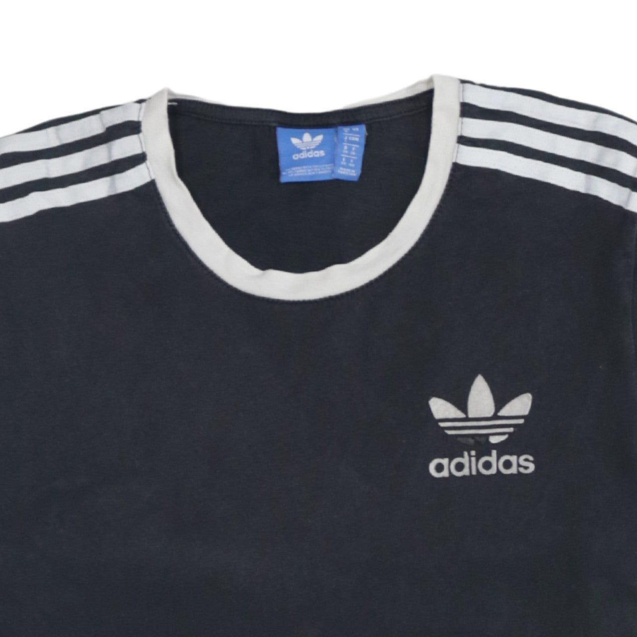 Adidas Women's Black Ringer Short Sleeve Cotton T-Shirt Size 8