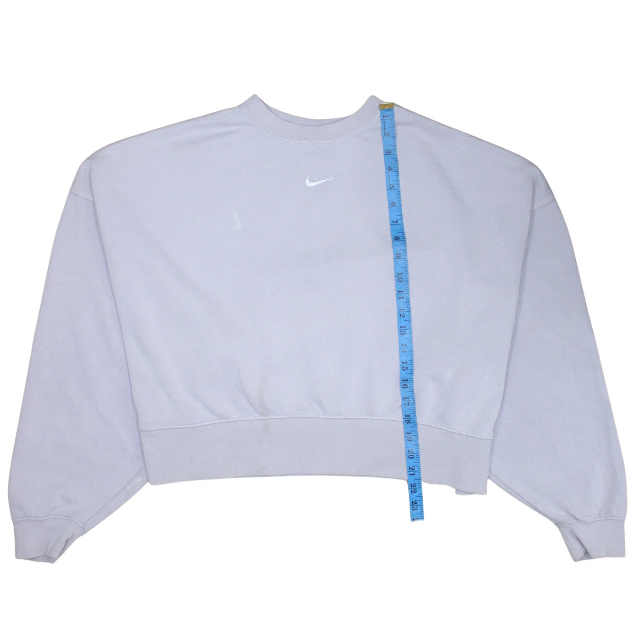 Nike Women's White Cropped Pullover Sweatshirt Size M Cotton Blend
