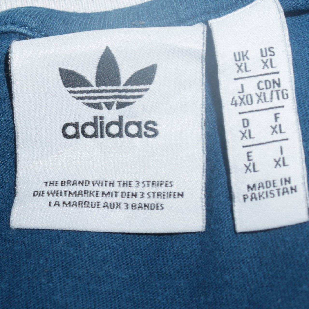 Adidas Men's Blue Short Sleeve Crew Neck XL Retro Sports T-Shirt