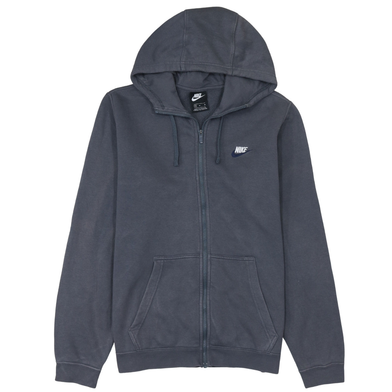 Nike Men's Grey Full Zip Hoodie M Regular Fit Sportswear