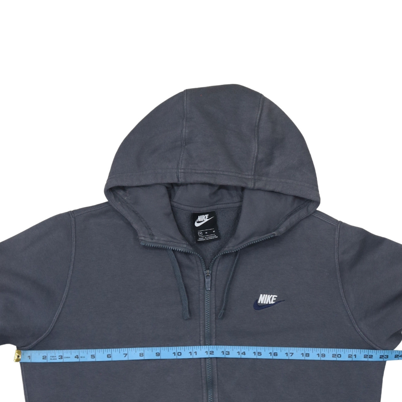 Nike Men's Grey Full Zip Hoodie M Regular Fit Sportswear