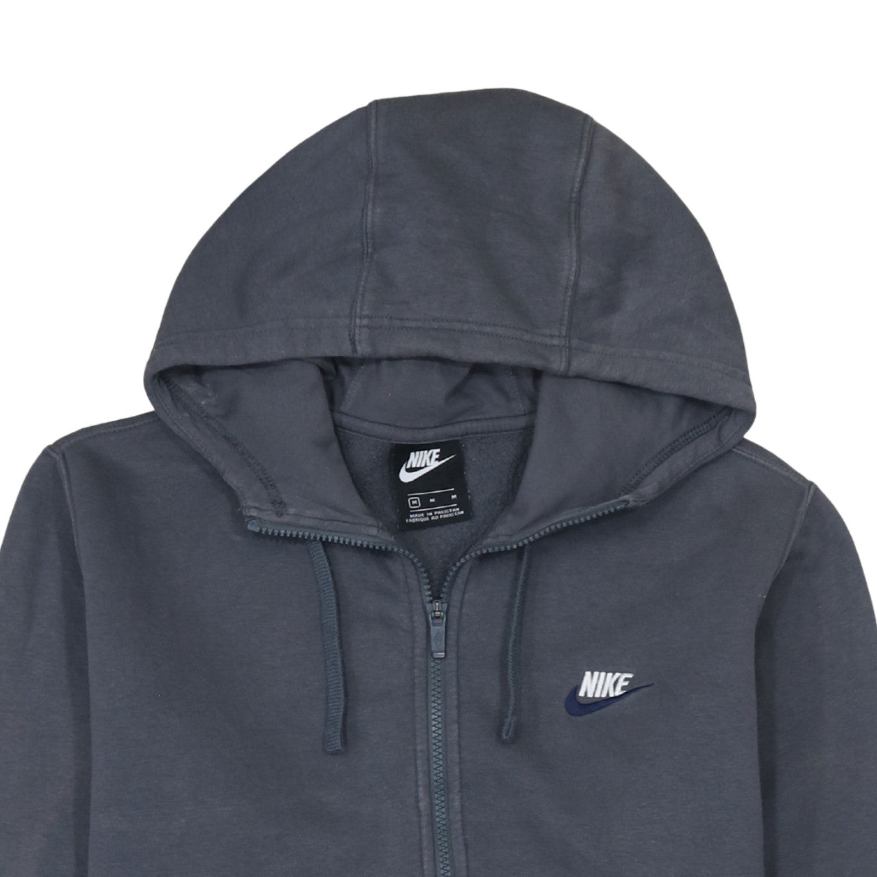 Nike Men's Grey Full Zip Hoodie M Regular Fit Sportswear