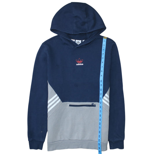 Adidas Boys Navy & Grey Pullover Hoodie XL 15-16 Years Cotton Blend