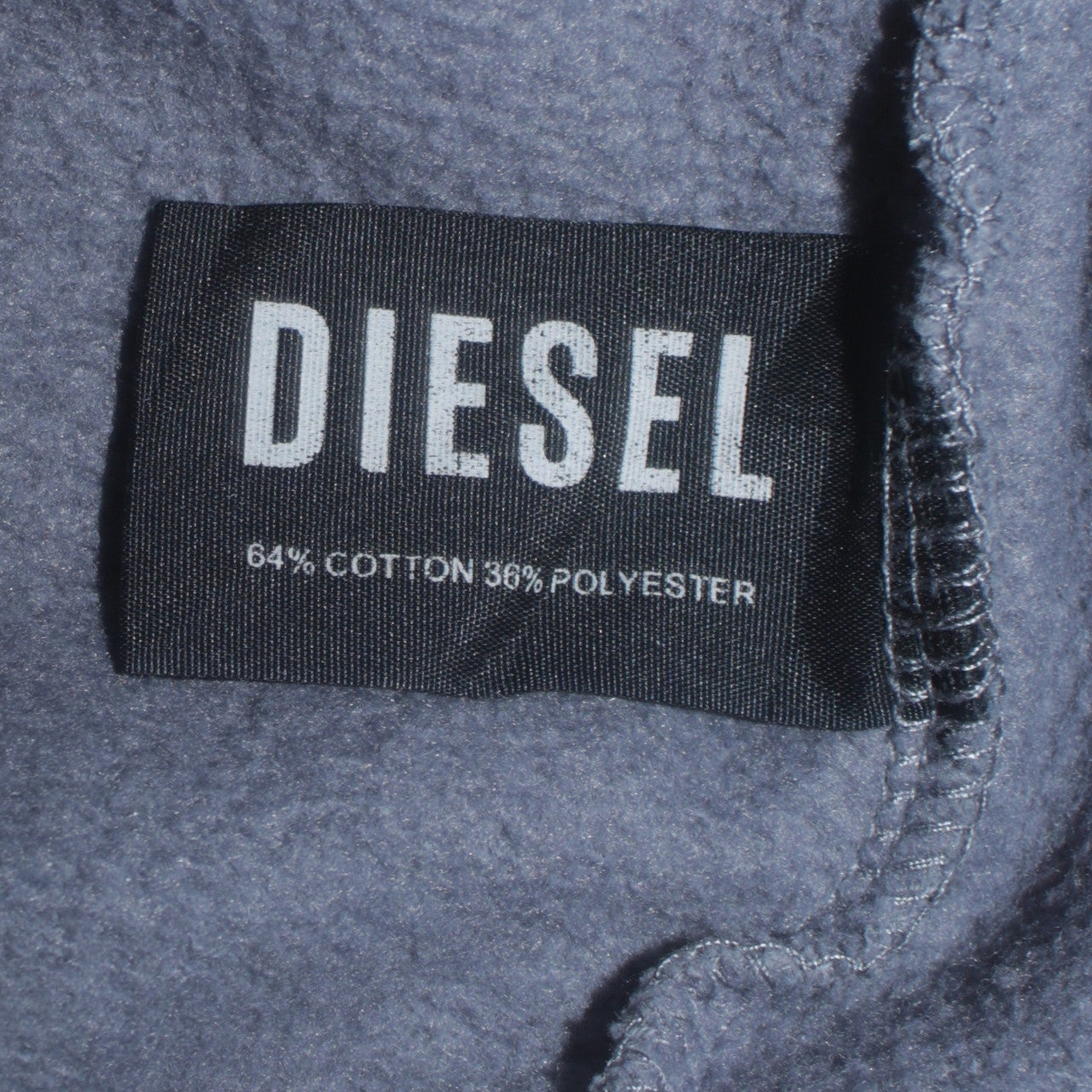 Diesel Mens Grey XL 1/4 Zip Fleece Sweatshirt Logo Pullover