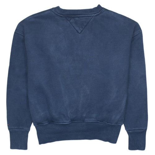 Tommy Jeans Women's Navy Blue XS Pullover Sweatshirt Logo Crew Neck