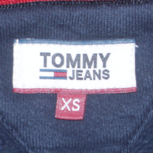 Tommy Jeans Women's Navy Blue XS Pullover Sweatshirt Logo Crew Neck