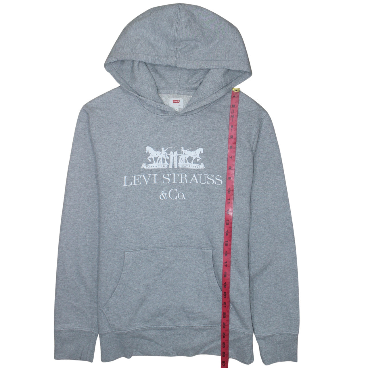 Levi's Men's Grey Pullover Hoodie Small Logo Fleece Sweatshirt
