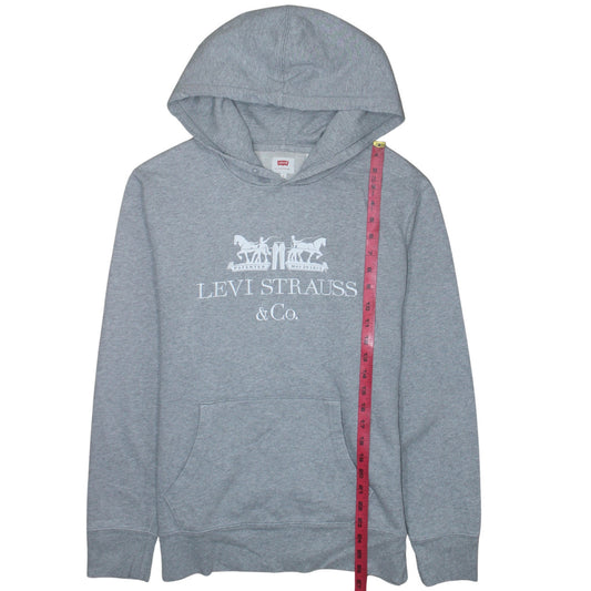 Levi's Men's Grey Pullover Hoodie Small Logo Fleece Sweatshirt