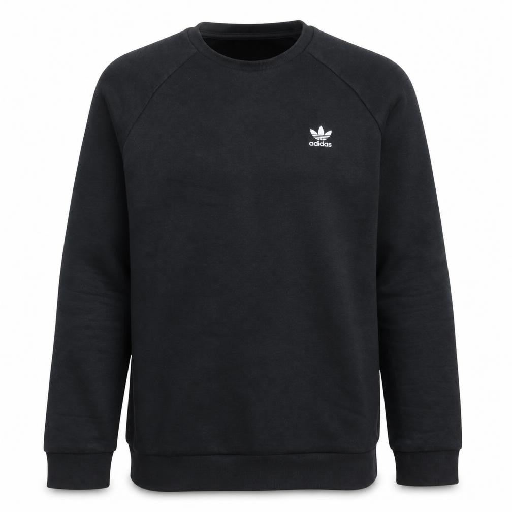 Adidas Mens Black Crew Neck Pullover Sweatshirt Size M